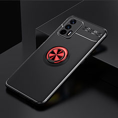 Realme GT 5G用極薄ソフトケース シリコンケース 耐衝撃 全面保護 アンド指輪 マグネット式 バンパー SD1 Realme レッド・ブラック