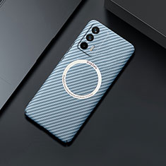 Realme GT 5G用ハードケース プラスチック 質感もマット ツイル カバー Mag-Safe 磁気 Magnetic Realme ブルー