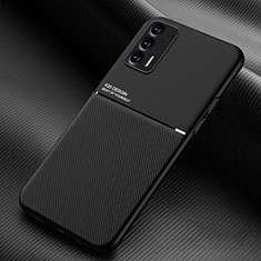 Realme GT 5G用極薄ソフトケース シリコンケース 耐衝撃 全面保護 マグネット式 バンパー Realme ブラック