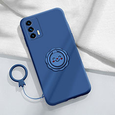 Realme GT Master 5G用極薄ソフトケース シリコンケース 耐衝撃 全面保護 アンド指輪 マグネット式 バンパー S02 Realme ネイビー