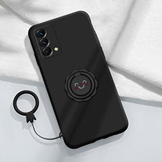 Realme GT Master 5G用極薄ソフトケース シリコンケース 耐衝撃 全面保護 アンド指輪 マグネット式 バンパー S01 Realme ブラック