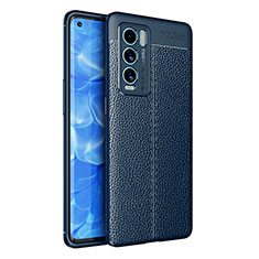 Realme GT Master Explorer 5G用シリコンケース ソフトタッチラバー レザー柄 カバー WL1 Realme ネイビー