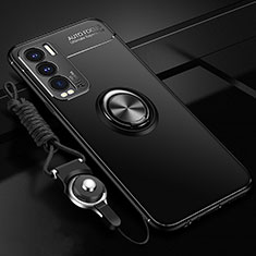 Realme GT Master Explorer 5G用極薄ソフトケース シリコンケース 耐衝撃 全面保護 アンド指輪 マグネット式 バンパー SD3 Realme ブラック