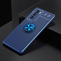 Realme GT Master Explorer 5G用極薄ソフトケース シリコンケース 耐衝撃 全面保護 アンド指輪 マグネット式 バンパー SD1 Realme ネイビー