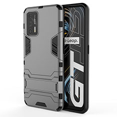 Realme GT Neo 2T 5G用ハイブリットバンパーケース スタンド プラスチック 兼シリコーン カバー KC1 Realme グレー