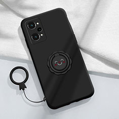 Realme GT Neo 3T 5G用極薄ソフトケース シリコンケース 耐衝撃 全面保護 アンド指輪 マグネット式 バンパー S02 Realme ブラック