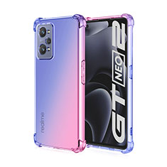 Realme GT Neo 3T 5G用極薄ソフトケース グラデーション 勾配色 クリア透明 Realme ネイビー