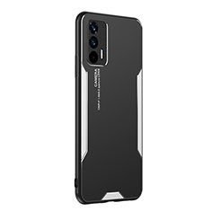 Realme GT Neo 5G用ケース 高級感 手触り良い アルミメタル 製の金属製 兼シリコン カバー PB2 Realme シルバー