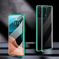 Realme GT Neo 5G用ケース 高級感 手触り良い アルミメタル 製の金属製 360度 フルカバーバンパー 鏡面 カバー P01 Realme グリーン