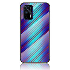 Realme GT Neo 5G用ハイブリットバンパーケース プラスチック 鏡面 虹 グラデーション 勾配色 カバー LS2 Realme ネイビー