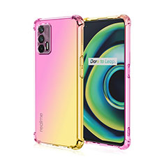 Realme GT Neo 5G用極薄ソフトケース グラデーション 勾配色 クリア透明 Realme ピンク