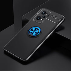 Realme GT Neo2 5G用極薄ソフトケース シリコンケース 耐衝撃 全面保護 アンド指輪 マグネット式 バンパー SD1 Realme ネイビー・ブラック