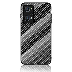 Realme GT Neo2 5G用ハイブリットバンパーケース プラスチック 鏡面 虹 グラデーション 勾配色 カバー LS2 Realme ブラック