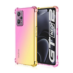 Realme GT Neo2 5G用極薄ソフトケース グラデーション 勾配色 クリア透明 Realme ピンク