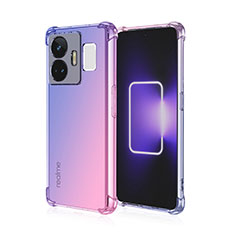 Realme GT Neo5 5G用極薄ソフトケース グラデーション 勾配色 クリア透明 Realme ネイビー