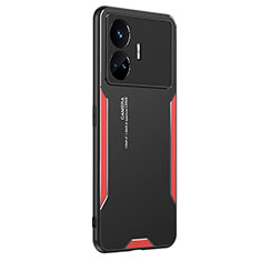 Realme GT Neo5 SE 5G用ケース 高級感 手触り良い アルミメタル 製の金属製 兼シリコン カバー PB2 Realme レッド