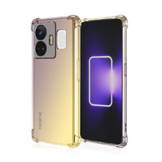 Realme GT Neo6 5G用極薄ソフトケース グラデーション 勾配色 クリア透明 Realme イエロー