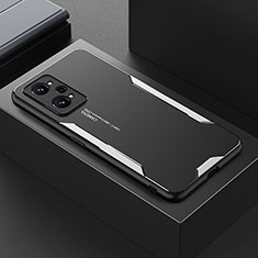 Realme GT2 5G用ケース 高級感 手触り良い アルミメタル 製の金属製 兼シリコン カバー PB1 Realme シルバー