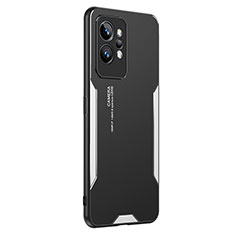 Realme GT2 Pro 5G用ケース 高級感 手触り良い アルミメタル 製の金属製 兼シリコン カバー PB2 Realme シルバー