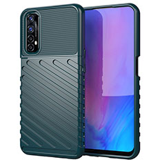 Realme Narzo 30 4G用シリコンケース ソフトタッチラバー ツイル カバー Realme モスグリー