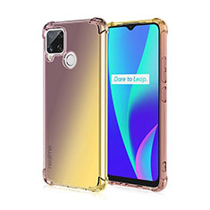 Realme Narzo 30A用極薄ソフトケース グラデーション 勾配色 クリア透明 Realme イエロー