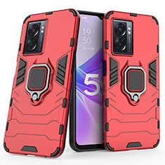 Realme Narzo 50 5G用ハイブリットバンパーケース プラスチック アンド指輪 マグネット式 S02 Realme レッド