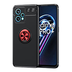 Realme Narzo 50 Pro 5G用極薄ソフトケース シリコンケース 耐衝撃 全面保護 アンド指輪 マグネット式 バンパー SD2 Realme レッド・ブラック