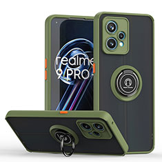 Realme Narzo 50 Pro 5G用ハイブリットバンパーケース プラスチック アンド指輪 マグネット式 QW2 Realme オリーブグリーン