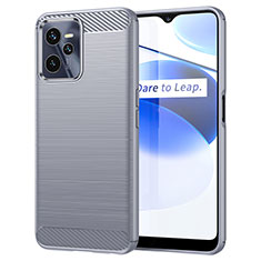 Realme Narzo 50A Prime用シリコンケース ソフトタッチラバー ライン カバー Realme グレー