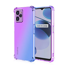 Realme Narzo 50A Prime用極薄ソフトケース グラデーション 勾配色 クリア透明 Realme ラベンダー