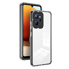 Realme Narzo 50A Prime用ハイブリットバンパーケース クリア透明 プラスチック 鏡面 カバー H01P Realme ブラック