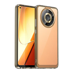 Realme Narzo 60 5G用ハイブリットバンパーケース クリア透明 プラスチック カバー J01S Realme グレー