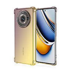 Realme Narzo 60 5G用極薄ソフトケース グラデーション 勾配色 クリア透明 Realme イエロー