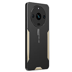 Realme Narzo 60 Pro 5G用ケース 高級感 手触り良い アルミメタル 製の金属製 兼シリコン カバー PB2 Realme ゴールド