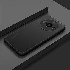 Realme Narzo 60 Pro 5G用ハイブリットバンパーケース クリア透明 プラスチック カバー Realme ブラック