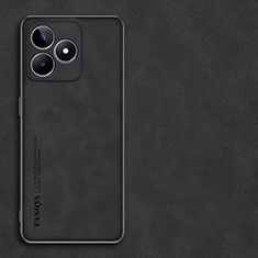 Realme Narzo N53用ケース 高級感 手触り良いレザー柄 S01 Realme ブラック