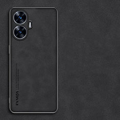 Realme Narzo N55用ケース 高級感 手触り良いレザー柄 S01 Realme ブラック