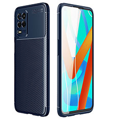 Realme Q3 5G用シリコンケース ソフトタッチラバー ツイル カバー S01 Realme ネイビー