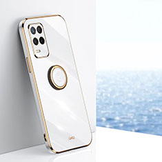 Realme Q3 5G用極薄ソフトケース シリコンケース 耐衝撃 全面保護 アンド指輪 マグネット式 バンパー XL1 Realme ホワイト