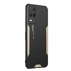 Realme Q3i 5G用ケース 高級感 手触り良い アルミメタル 製の金属製 兼シリコン カバー PB2 Realme ゴールド