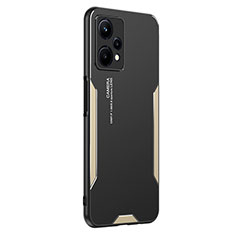 Realme Q5 5G用ケース 高級感 手触り良い アルミメタル 製の金属製 兼シリコン カバー PB2 Realme ゴールド