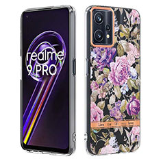 Realme Q5 5G用シリコンケース ソフトタッチラバー バタフライ パターン カバー Y06B Realme ラベンダー