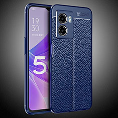 Realme Q5i 5G用シリコンケース ソフトタッチラバー レザー柄 カバー S02 Realme ネイビー