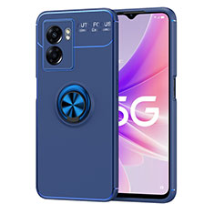 Realme Q5i 5G用極薄ソフトケース シリコンケース 耐衝撃 全面保護 アンド指輪 マグネット式 バンパー JM1 Realme ネイビー