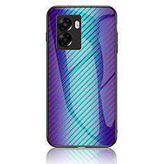 Realme Q5i 5G用ハイブリットバンパーケース プラスチック 鏡面 虹 グラデーション 勾配色 カバー LS2 Realme ネイビー