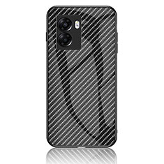 Realme Q5i 5G用ハイブリットバンパーケース プラスチック 鏡面 虹 グラデーション 勾配色 カバー LS2 Realme ブラック