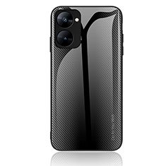 Realme Q5x 5G用ハイブリットバンパーケース プラスチック 鏡面 虹 グラデーション 勾配色 カバー JM1 Realme ブラック