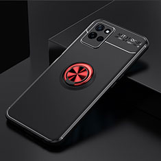 Realme V11 5G用極薄ソフトケース シリコンケース 耐衝撃 全面保護 アンド指輪 マグネット式 バンパー SD1 Realme レッド・ブラック