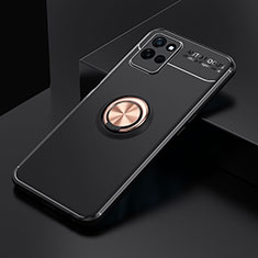 Realme V11 5G用極薄ソフトケース シリコンケース 耐衝撃 全面保護 アンド指輪 マグネット式 バンパー SD1 Realme ゴールド・ブラック