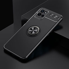 Realme V11s 5G用極薄ソフトケース シリコンケース 耐衝撃 全面保護 アンド指輪 マグネット式 バンパー SD1 Realme ブラック